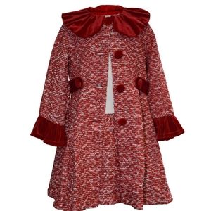 Beautiful red and white dress with overcoat